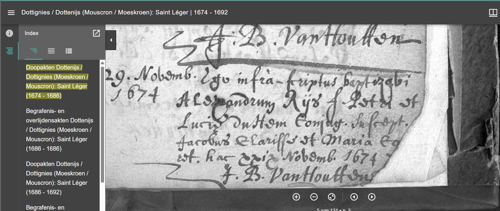 Doopakte Alexandrus Rijs 29 november 1674